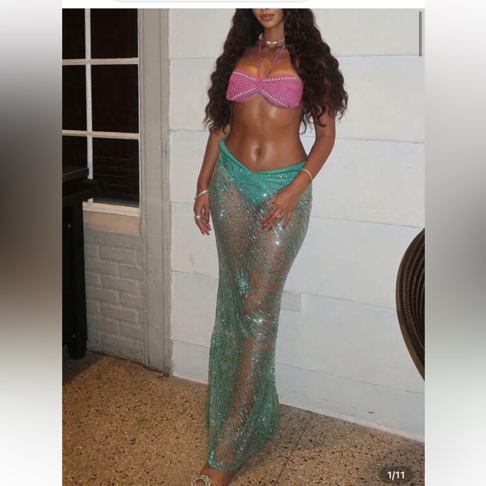 2 Piece Mermaid Costume Sz L Brand New Never